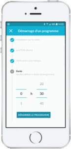 actiTENS app : setting the duration of the program